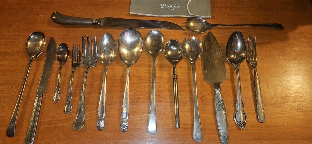 Assorted Silverplated Flatware Pieces Asst Makers Lot of 15